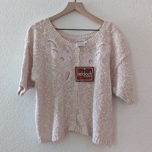 NWT Vintage Silk-blend Knit Tee w Floral Detail